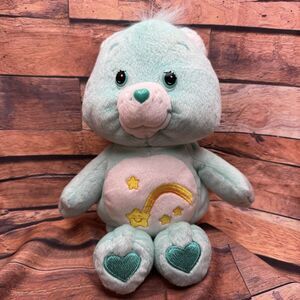 Vintage 2002 Care Bears Wish Bear Plush Toy Blue Play Along Shooting Star